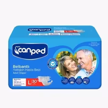 Canped Tekstil Yüzeyli Belbantlı Yetişkin Hasta Bezi XL 30'LU
