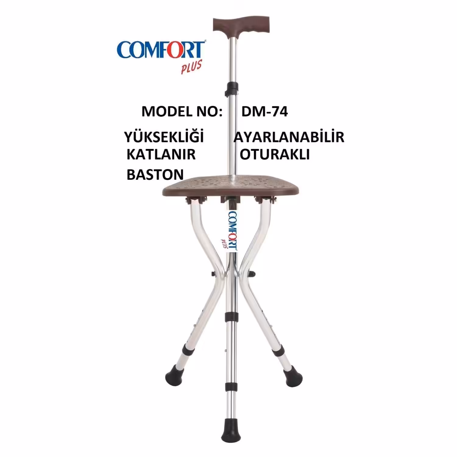 Comfort Plus Dm 74 Oturaklı Baston (Yükseklik Ayarlanabilir)