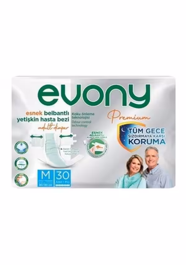 Evony Premium Gece Bel Bantlı Hasta Bezi 30'LU