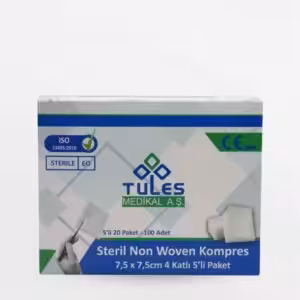 Gaz Kompres Steril 4 Kat 7,5*7,5 (5'li*20) (100'lü Kutu) Non Woven