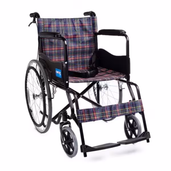 Ky809bj Ekose Kumaş Tekerlekli Sandalye (Refakatçı Frenli)