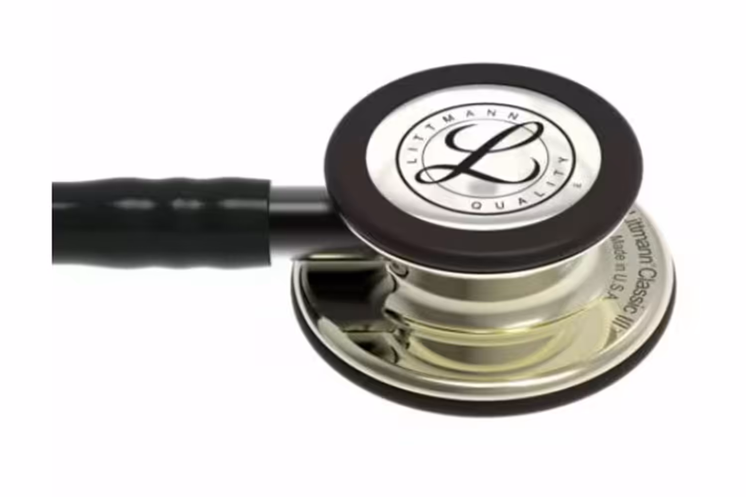 Littmann® Classic III™ Monitoring Stethoscope, Champagne Finish Chestpiece, Black Tube, Smoke Stem