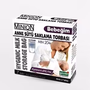 Minion Bebeğim Anne Sütü Saklama Torbası 20'li