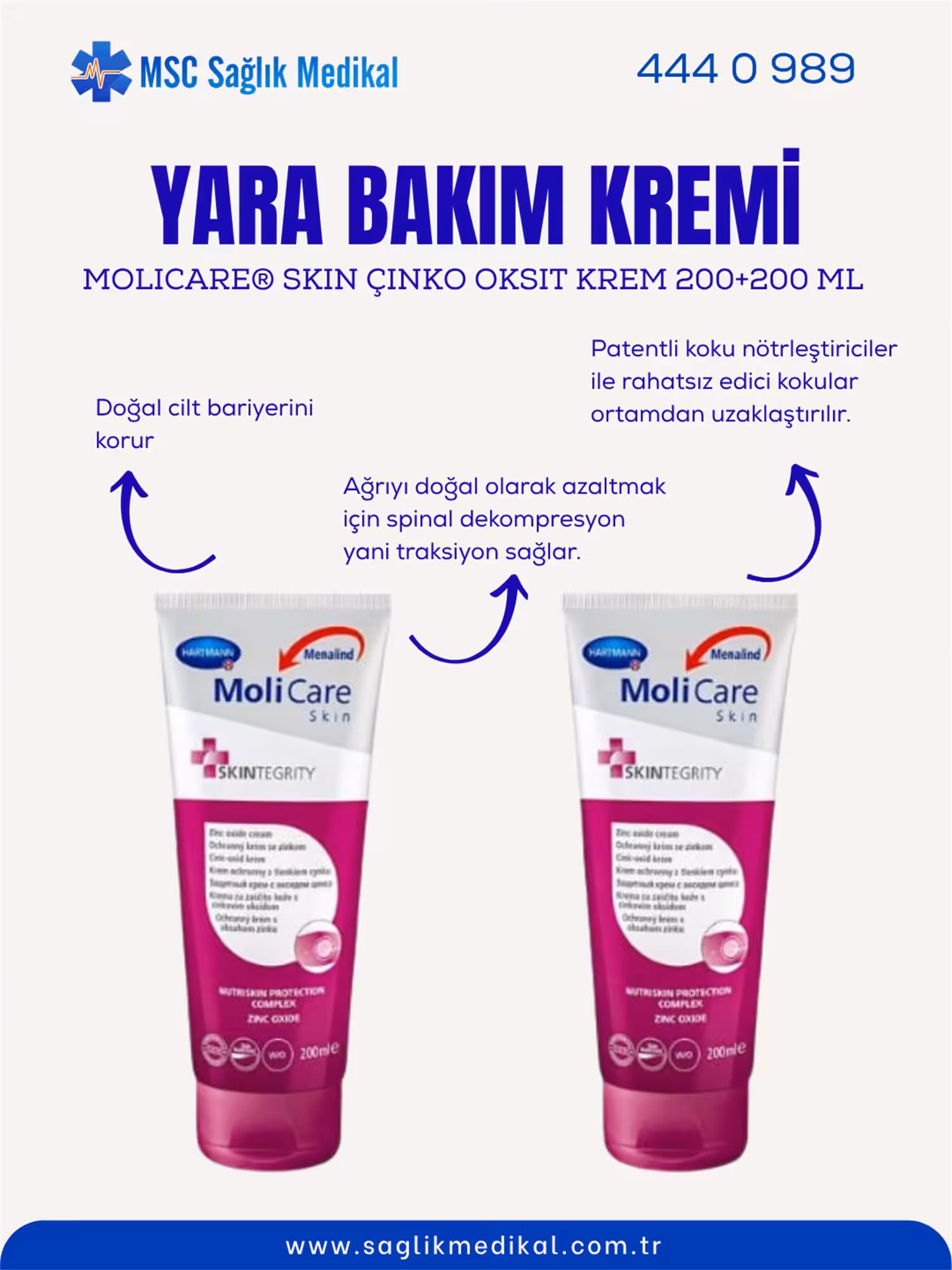MoliCare® Skin Çinko Oksit Krem 200 ML