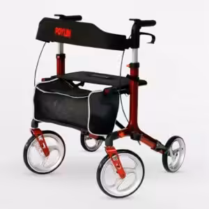 Poylin P888 Ultra Lüks Rollatör Kırmızı Titanyum Gri