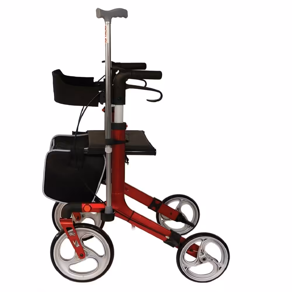 Poylin P888 Ultra Lüks Rollatör Kırmızı Titanyum Gri