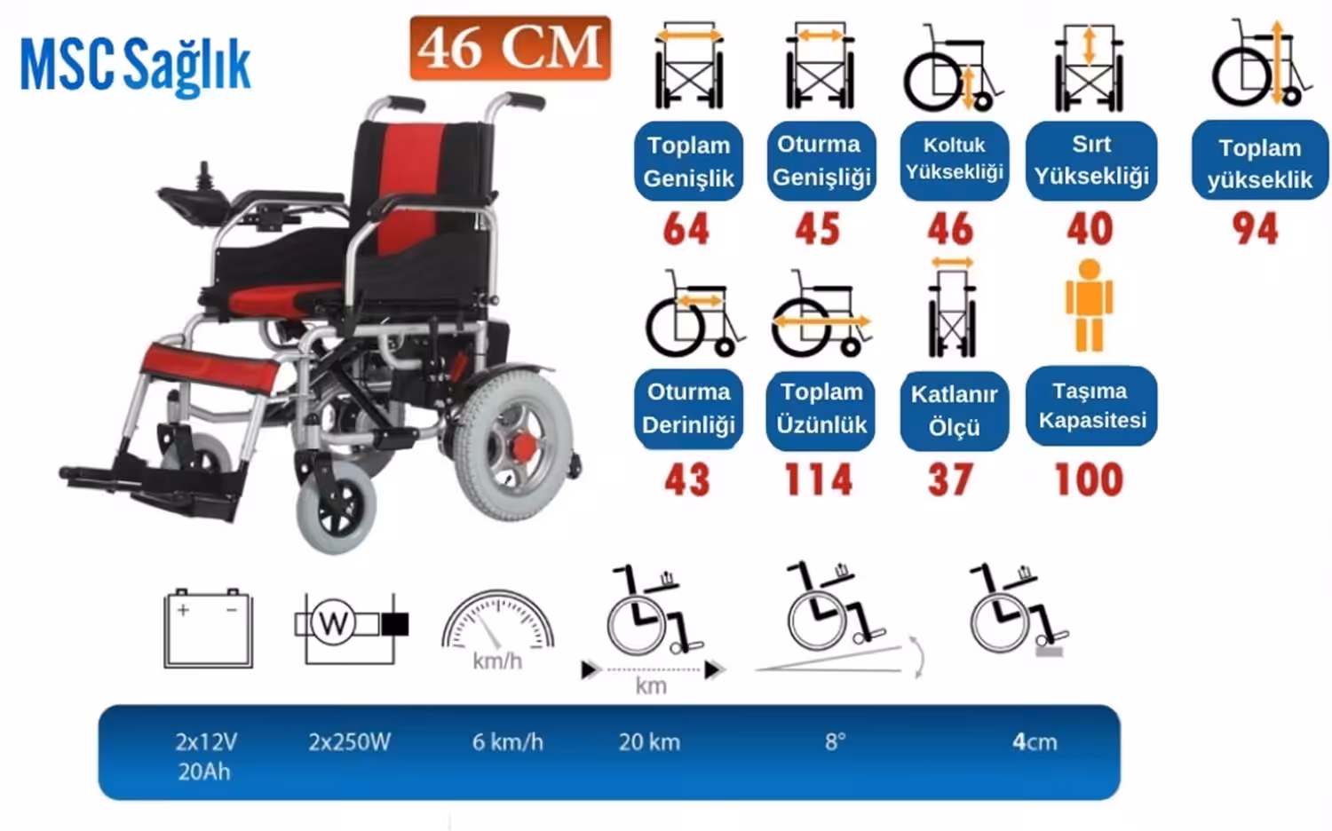 Pulsemed jl1008 akülü tekerlekli sandayle