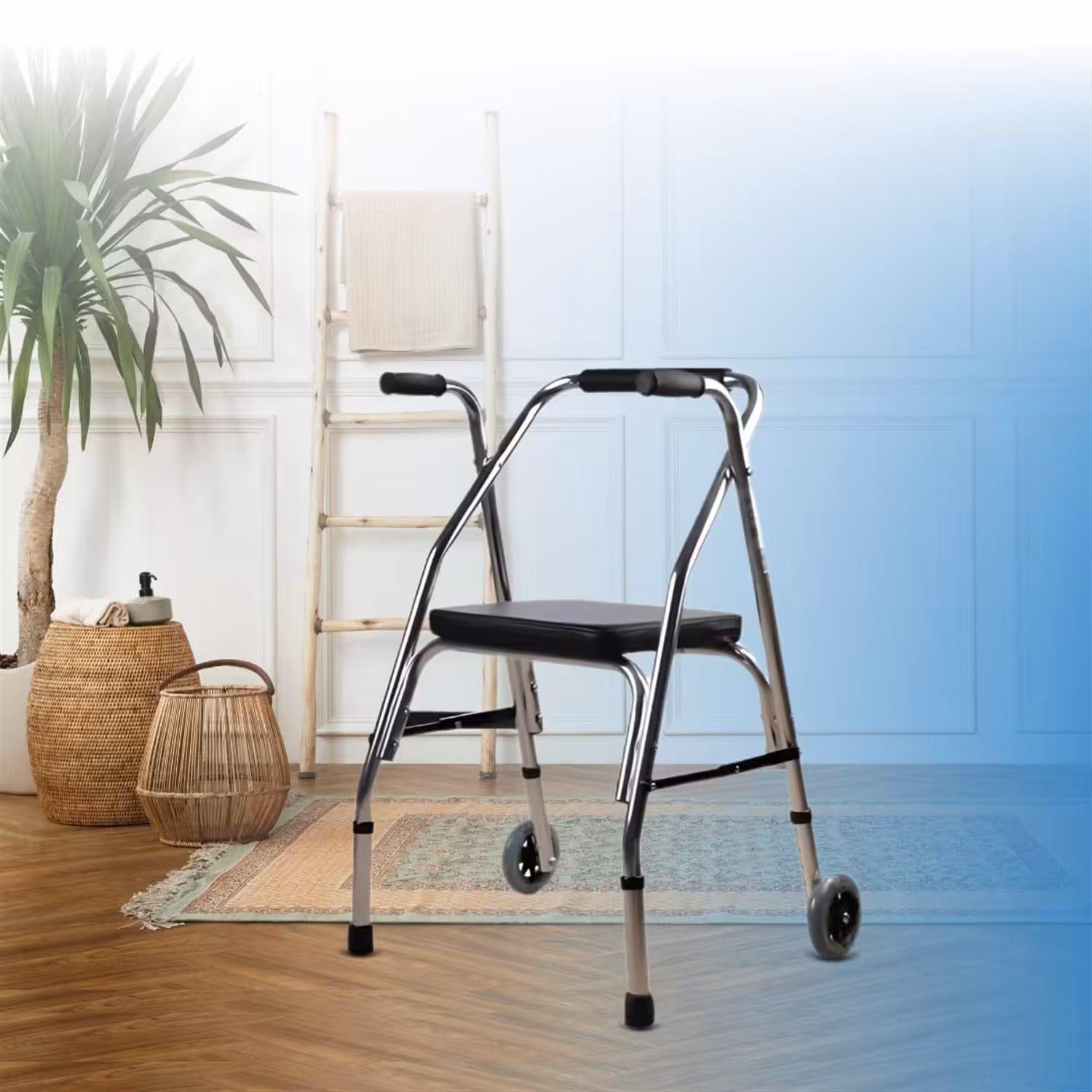 Pulsemed KY914L 5 Walker Tekerlekli Oturma Aparatlı Yürüteç