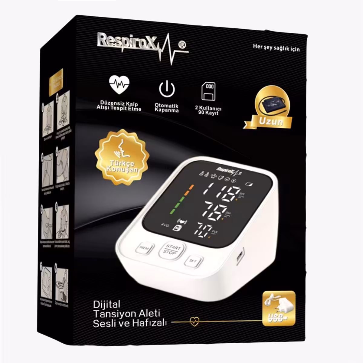 Respirox Konuşan Koldan Ölçer Tansiyon Aleti AXD 809