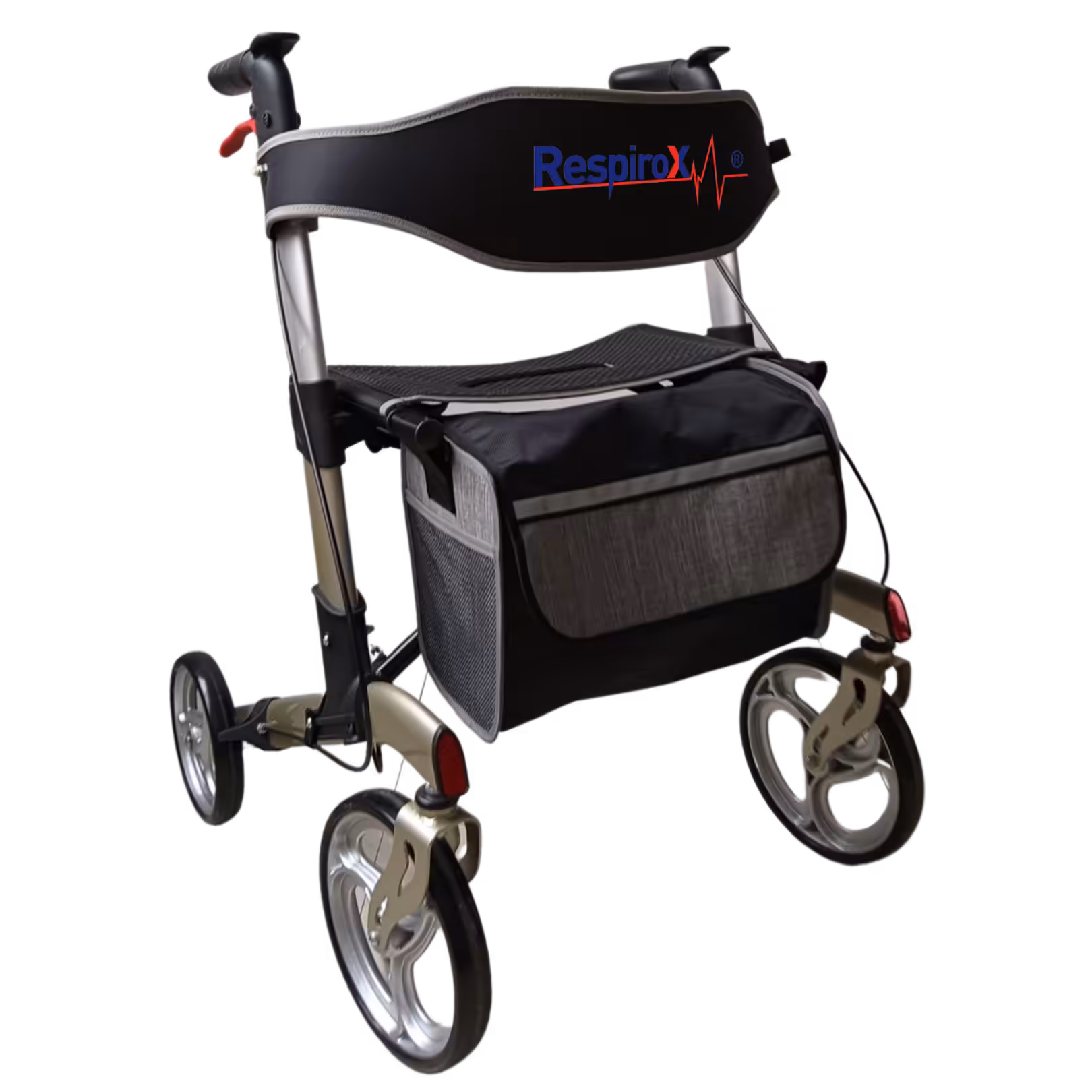 Respirox Rr 04 4 Tekerli Rolatör Sırtlıklı (8 İnç Arka Teker 10 İnç Ön)
