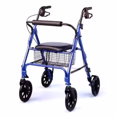 SDM 9146L Alüminyum Rollator Yürüteç Tekerlekli Katlanır Mavi 8 inç