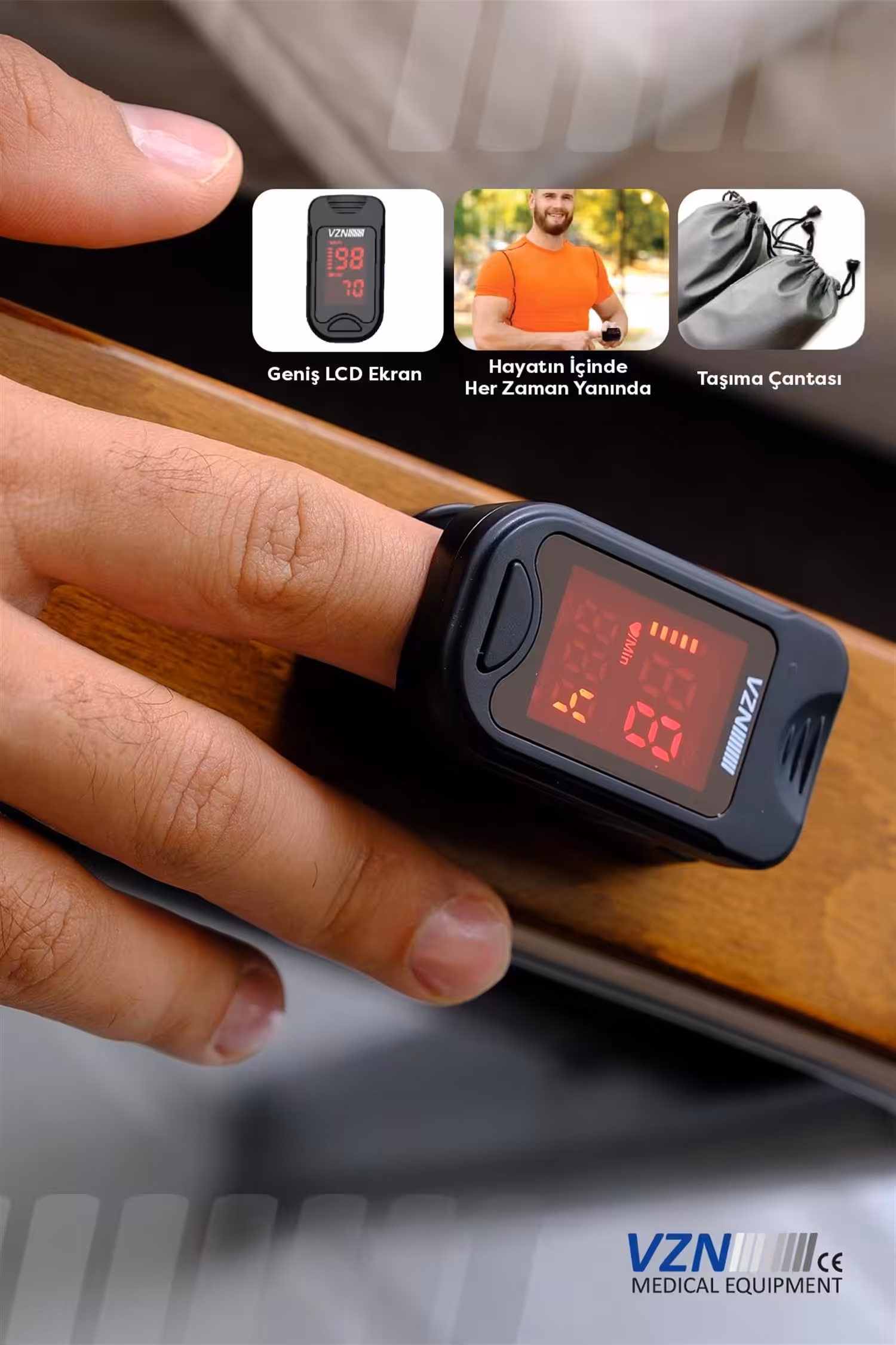 VZN Premium Parmak Tipi Pulse Oksimetre SHO 3001